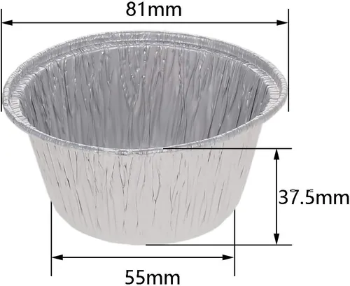 Vista 4 de Othmro Recipientes de alimentos de papel de aluminio de 3.2 x 1.5 pulgadas (DiaxH), bandejas desechables para llevar, 100 sartenes redondas de papel