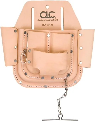 Vista 2 de CLC Custom Leathercraft W438 - Bolsa para herramientas de mantenimiento, resistente, 6 bolsillos, color marrón