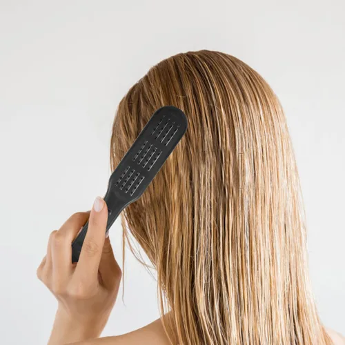 Vista 6 de Cepillo alisador de cabello con abrazadera de doble cara peine antiestático para todo tipo de cabello, herramienta de peinado de 8.66 pulgadas