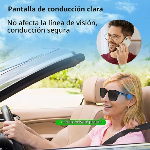 Vista 5 de Gafas de sol inteligentes con audio Bluetooth con altavoces, protección UV400, lentes de bloqueo de luz azul para hombres y mujeres Uf-09