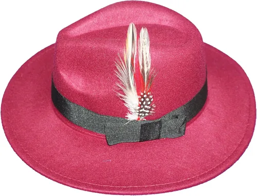 Vista 2 de ZeroShop Conjunto de sombrero Fedora de Manhattan de los años 20 para hombre, tirantes en forma de Y y pajarita preatada, corbata de gángster