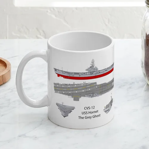 Vista 4 de CafePress USS Hornet CV 12 CVS 12 - Taza de café de cerámica (11.0 fl oz)