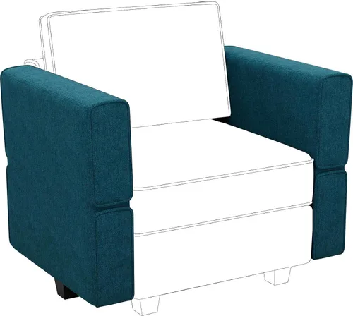 Vista 9 de Belffin Tela modular sofá seccional almacenamiento otomano módulo sofá lado seccional libre configuración otomana negro