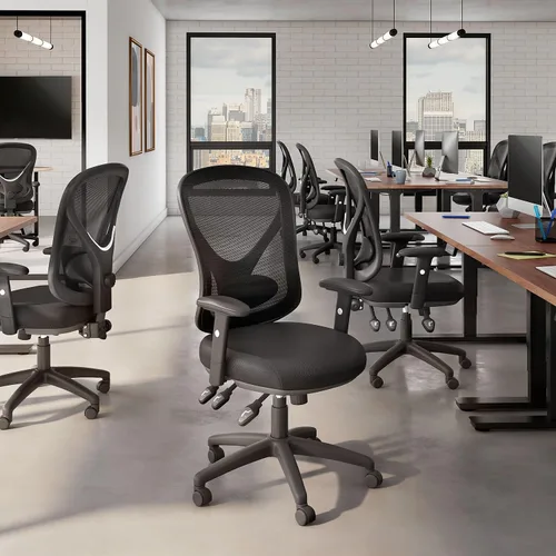 Vista 8 de STAPLES Silla de trabajo ergonómica, malla, negro, paquete de 2