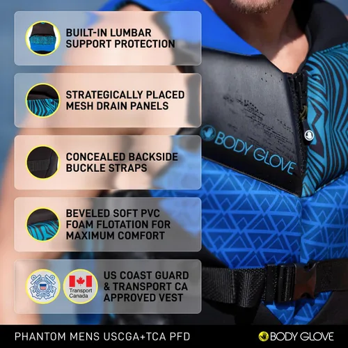 Vista 29 de Body Glove Chaqueta salvavidas Phantom USCGA PFD para hombre