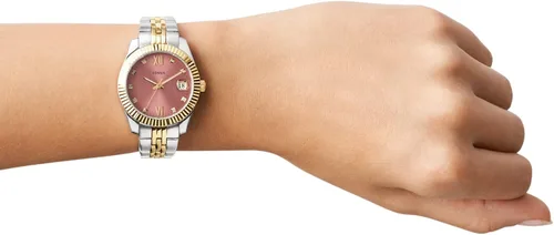 Vista 4 de Fossil Reloj de cuarzo de acero inoxidable Scarlette para mujer Oroplateadorosa talla única Scarlette ES5173 - Reloj de acero inoxidable con fecha