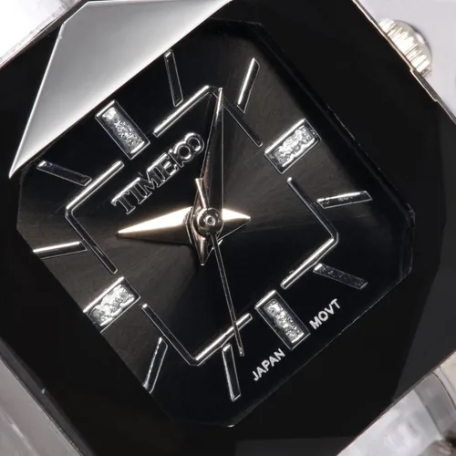 Vista 5 de TIME100 Reloj de pulsera para mujer, de cuarzo, con esfera verde, bisel con cristales en el movimiento, correa de pulsera con diamantes, resistente