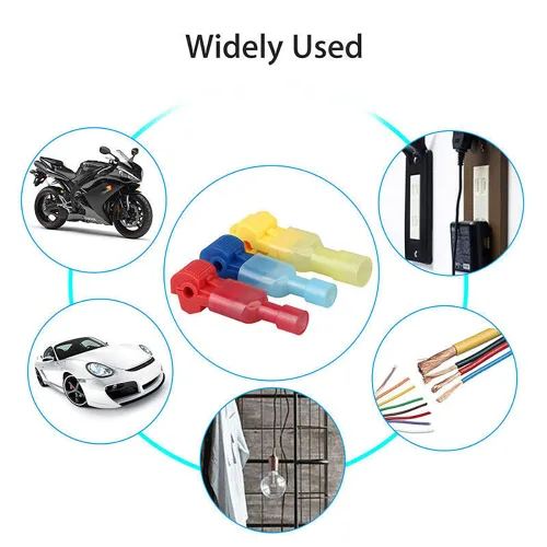 Vista 4 de 60 piezas de 30 pares de conectores de cable en T, terminales de cable eléctrico de empalme rápido de 22-10 AWG, kit surtido de terminales de pala