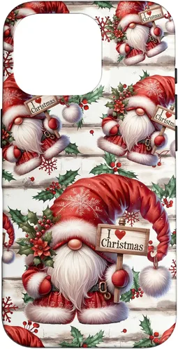 Vista 20 de iPhone 16 Love Christmas Gnomo Shabby Chic Decoración para mujer Bonita funda de Navidad