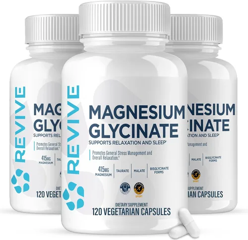 Vista 9 de Revive MD Glicinato de magnesio puro 200mg – Suplemento de alta absorción para relajación, alivio del estrés, sueño y apoyo de la memoria – Promueve