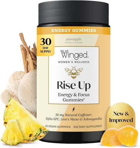Vista 6 de Winged Rise Up Gummies I B12 for Energy Sabor a piña (14 unidades)