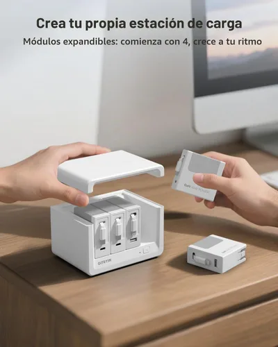 Vista 6 de Gitryin Estación de carga de escritorio 12-en-1, cargador retráctil USB