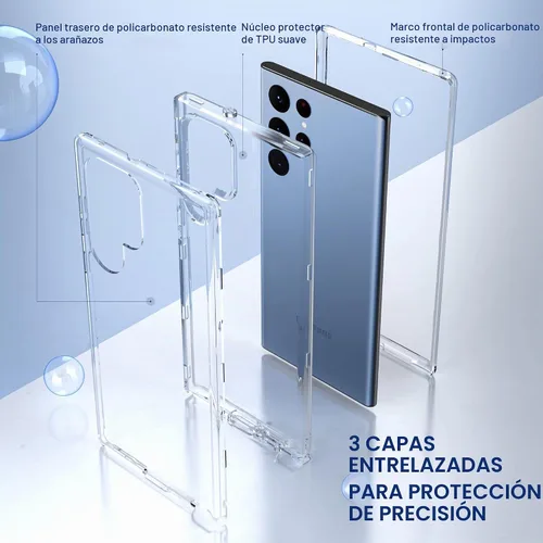Vista 3 de ULAK Funda transparente para Galaxy S23 Ultra, resistente a prueba de golpes, funda de TPU suave, funda protectora transparente para Samsung Galaxy