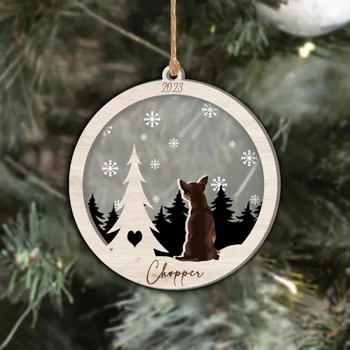 Vista 80 de Nazenti Adorno de Navidad conmemorativo personalizado, regalo personalizado de recuerdo de perro, condolencias por pérdida de mascotas, sabueso