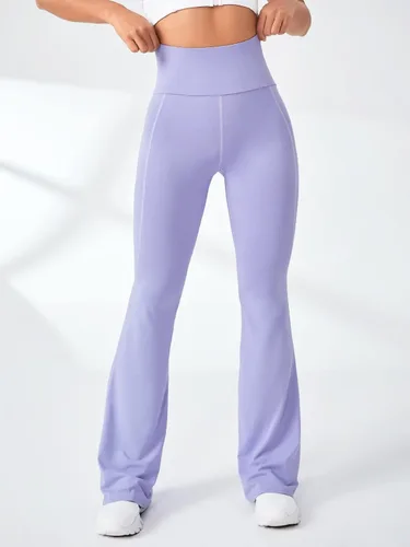 Vista 3 de SOLY HUX Leggings acampanados para mujer, pantalones deportivos de cintura alta, pantalones de yoga con corte de bota