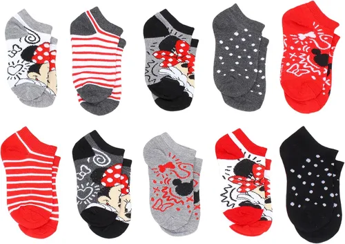 Vista 2 de Disney Little Girls Minnie Mouse - Paquete de 10 calcetines invisibles