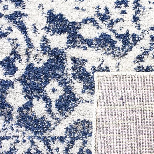 Vista 9 de SAFAVIEH Madison Collection - Alfombra de área cuadrada de 4 pies, color crema y azul marino, diseño desgastado de medallón de copo de nieve,