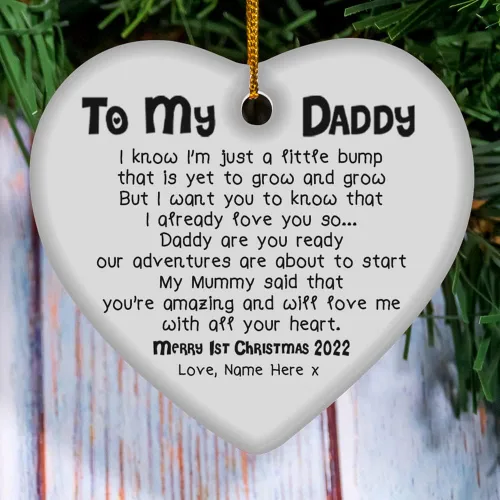 Vista 4 de Adorno personalizado para el árbol de Navidad para la primera Navidad, regalo para el nuevo padre de la madre de la protuberancia, adorno