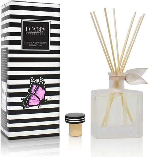 Vista 43 de Juego de difusor de varillas y varillas perfumadas de aloe y lino, lino limpio, flores blancas, cítricos y aloe húmedo, difusor de aroma fresco
