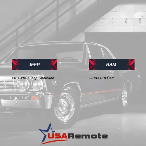 Vista 4 de USARemote Llavero de plástico negro para Jeep Cherokee o Ram Pickup SUV 2013-2018