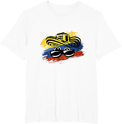 Vista 7 de Camiseta Colombiana para mujer y para hombre, Negro