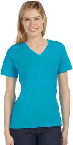 Vista 26 de Camiseta cuello en V relajada de BELLA + CANVAS Asfalto