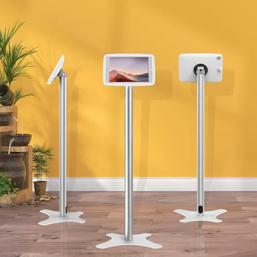 Vista 8 de Soporte de piso ajustable para quiosco de tableta, compatible con iPad 7 8 9 de 10.2 pulgadas, 120 grados giran el recinto de la tableta