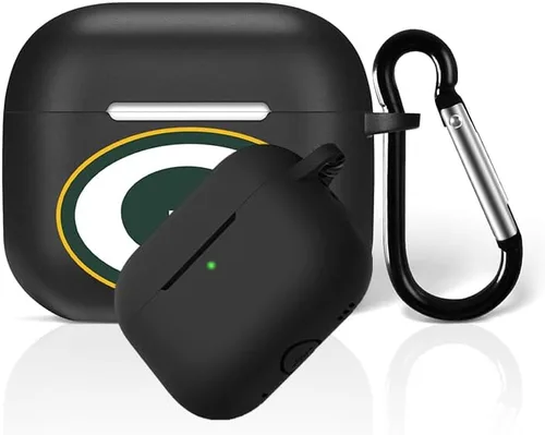 Vista 19 de Funda protectora de silicona para 49ers compatible con AirPods de 1ª/2ª generación, funda de carga, llavero