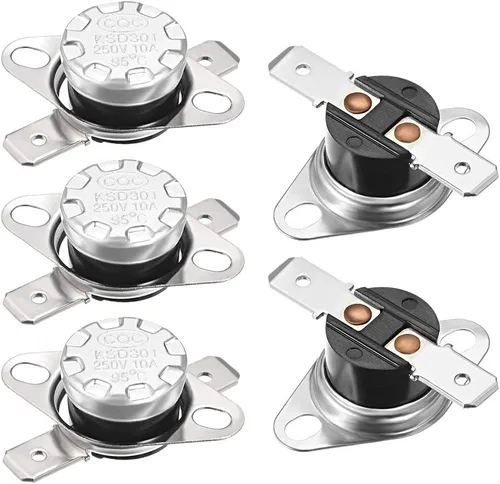 Vista 18 de uxcell KSD301 Termostato 104.0 °F/104°F 10A Normalmente Abierto N.O Ajuste Snap Disc Interruptor de Temperatura 2pcs, Material de Baquelita