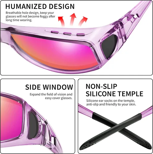 Vista 37 de Polarized Sunglasses Fit Over Glasses for Women Men with UV400 Protection Over Wrap Around Sun Glasses