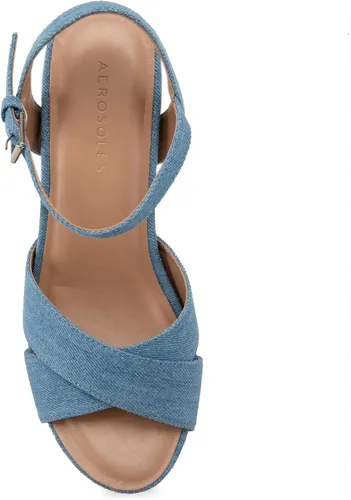 Vista 5 de Aerosoles PASTEL Sandalia de cuña, denim, 7.5M, Azul (Denim)