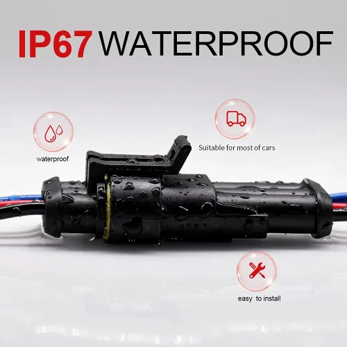 Vista 6 de Conector de 2 pines (kit de 6), conectores eléctricos automotrices de 18 AWG, conectores de cable impermeables, conectores eléctricos de 2 pines