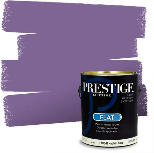 Vista 137 de PRESTIGE Pinturas de pintura interior e imprimación en uno, 1 galón, plano, combinación comparable de Sherwin Williams* Kimono Violet*