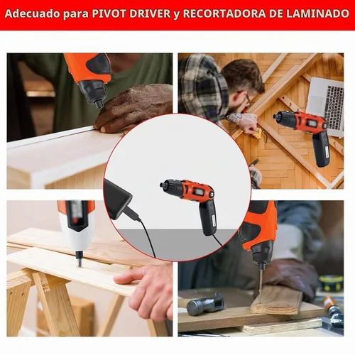 Vista 4 de Cable de carga compatible con destornillador inalámbrico Black and Decker