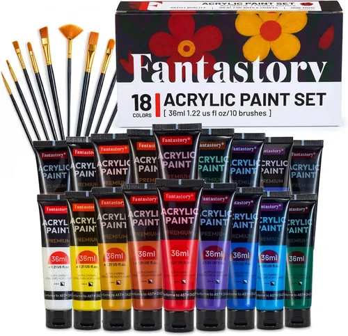 Vista 13 de Fantastory Juego de pintura acrílica metálica de 12 colores de 2 fl oz