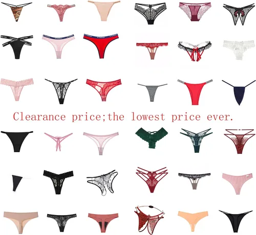 Vista 3 de AMZIRAN Paquete de ropa interior para mujer, tanga con espalda en T, Varios