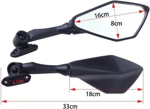 Vista 4 de Espejos retrovisores de motocicleta para Kawasaki para Ninja125 250 300 400 650 1000 para H2 H2r para Zx6r para Ninja plegable espejos ajustables