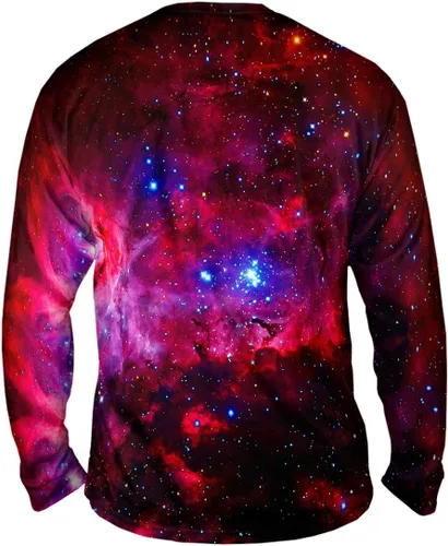 Vista 2 de Yizzam - Gran Carina Nebulosa Pink Space Galaxy camiseta-manga larga para hombre