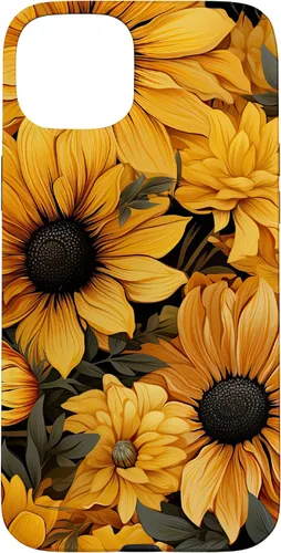 Vista 8 de iPhone 14 Flores de girasol hermoso floral amarillo patrón patrón caso