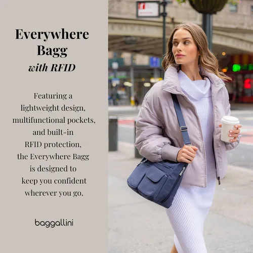 Vista 71 de Baggallini womens Everywhere Bagg Crossbody Women 11x9 Lightweight Nylon Hobo Water-resistant Travel Bag W/Rfid