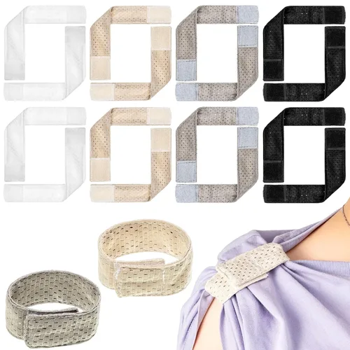 Vista 8 de Amylove 8 soportes para mangas de sóftbol, lazos de manga de jersey con cierres de para camisas, coleteros para camisetas, fútbol, béisbol, Blanco