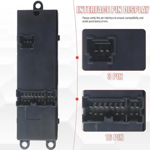 Vista 3 de Interruptor de ventana principal para Subaru Forester 2007-2011, Subaru Impreza 2007-2011 OE: 83071-FG090 Botón de control del interruptor