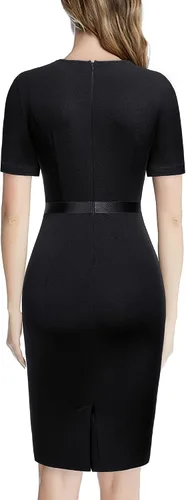 Vista 2 de AISIZE Vestido retro con cuello redondo y volantes para mujer