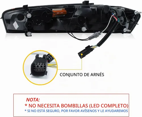 Vista 3 de Luces traseras LED VLAND enhumedecidas y transparentes compatibles con [Chevrolet Chevy Camaro Coupe 2016 2017 2018] con luces de señal intermitente