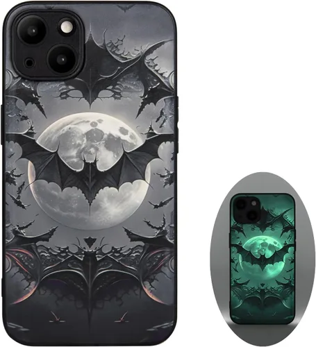 Vista 25 de X spirit Funda genial para iPhone 11, diseño de esqueleto de calavera, estilo gótico atrevido emo luminoso, dedo medio, rock n roll, se ilumina
