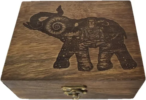Vista 9 de JB&C Premium Joyero de abeja grabado, hermosa caja de recuerdos Organizador de soporte decorativo Idea de regalo para el día de San Valentín