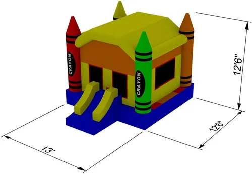 Vista 6 de Casa inflable de saltar de alta calidad creyón rebotante de grado comercial con soplador.