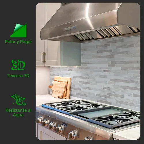 Vista 2 de LONGKING Protector contra salpicaduras de mármol despegable y adhesivo de 10 hojas para cocina, protector contra salpicaduras de azulejos