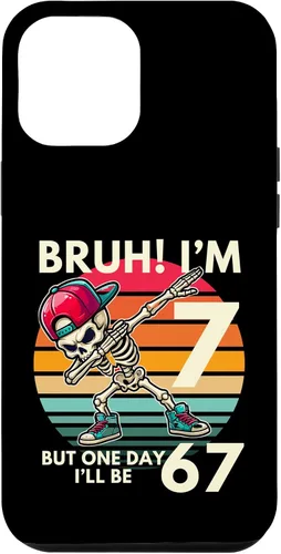 Vista 26 de Bruh I'm 7 But One-Day I'll Be 67 Retro 7th Birthday Kids Case for iPhone 17