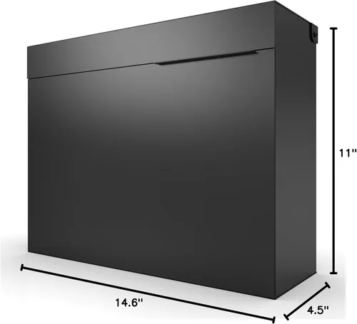 Vista 10 de Movo Home Buzón moderno montado en la pared (Herman (Black))